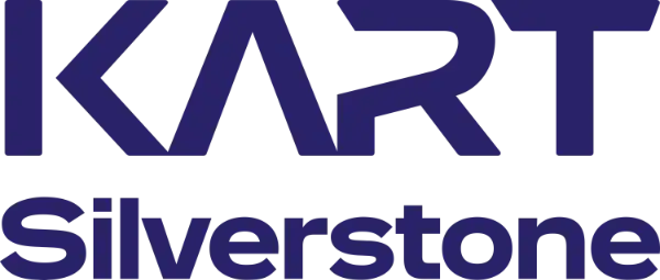 Logo with the word "KART" in large uppercase letters above the word "Silverstone" in smaller, bold lowercase letters.